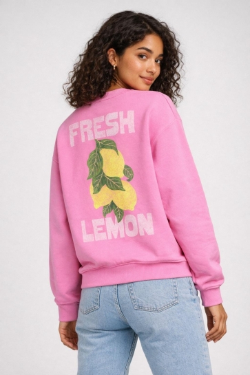 Only onlliny l/s o-neck print cs swt Roze