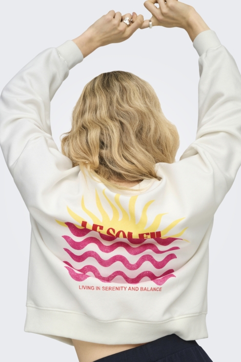 Only witte dames trui | Model achteraanzicht