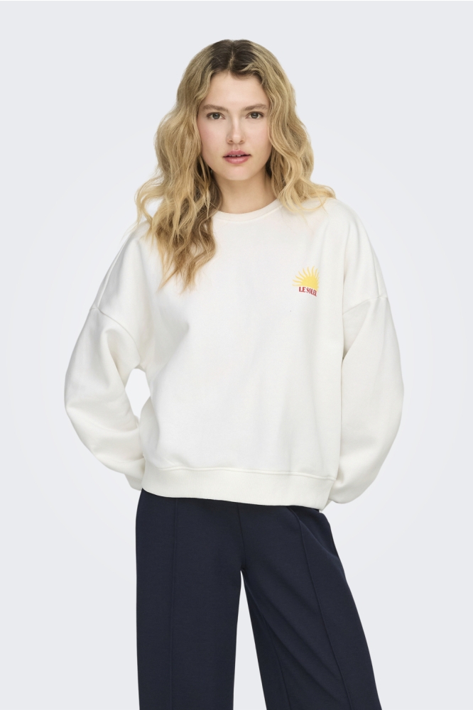 Only witte dames trui | Model vooraanzicht