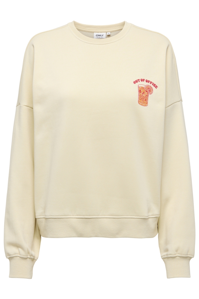 Only ecru dames sweater | Vooraanzicht