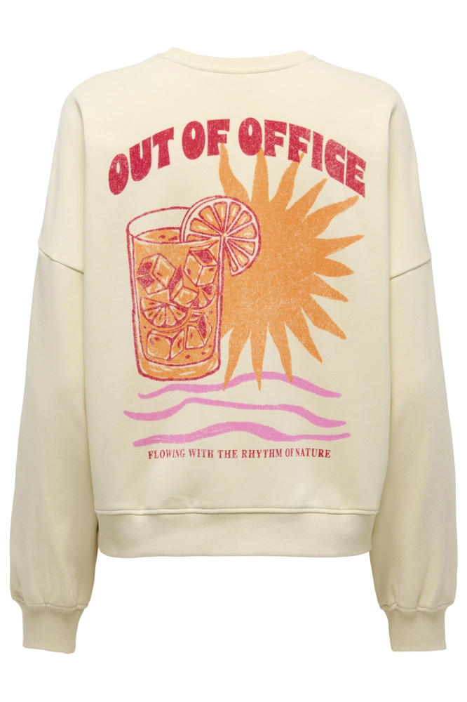 Only ecru dames sweater | Achteraanzicht