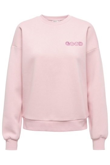 Only onldaze l/s o-neck terry print cs w Roze