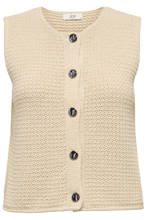 Jacqueline de Yong beige dames gilet | Vooraanzicht