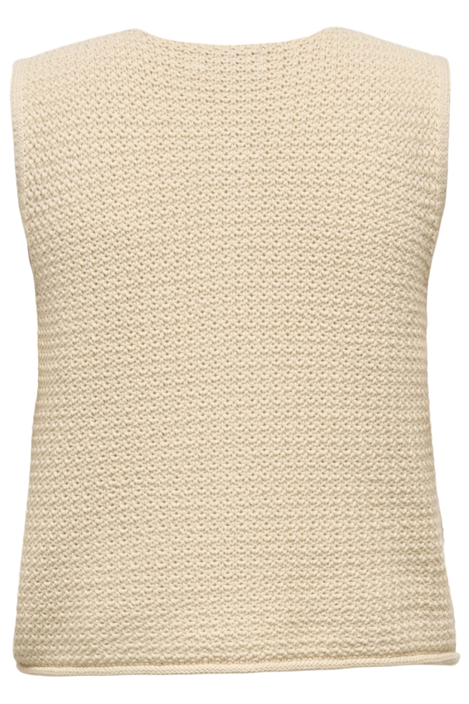 Jacqueline de Yong beige dames gilet | Achteraanzicht