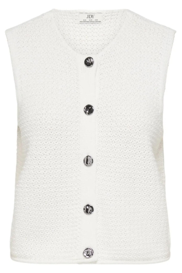 Jacqueline de Yong Vest JDYMARTHA S/L O-NECK VEST KNT 15366197 Cloud Dancer