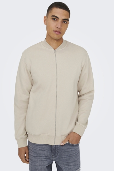 Only & Sons Vest ONSCERES REG ZIP BOMBER JCK NOOS 22034247 SILVER LINING