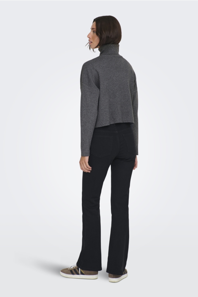 Only grijze dames trui | Model achteraanzicht