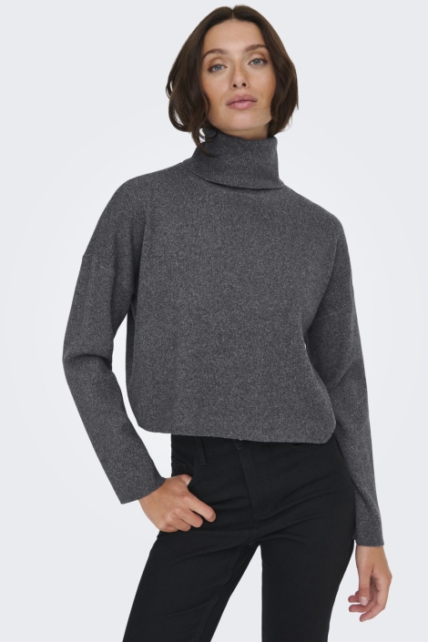 Only grijze dames trui | Model vooraanzicht