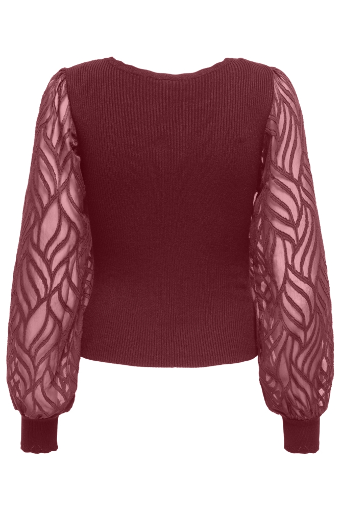 Only bordeaux dames trui | Achteraanzicht