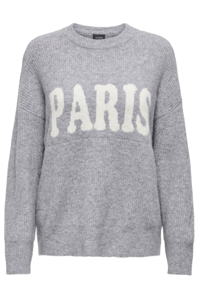 Only grijze dames trui | Vooraanzicht