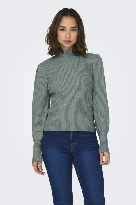 Only groene dames trui | Model vooraanzicht