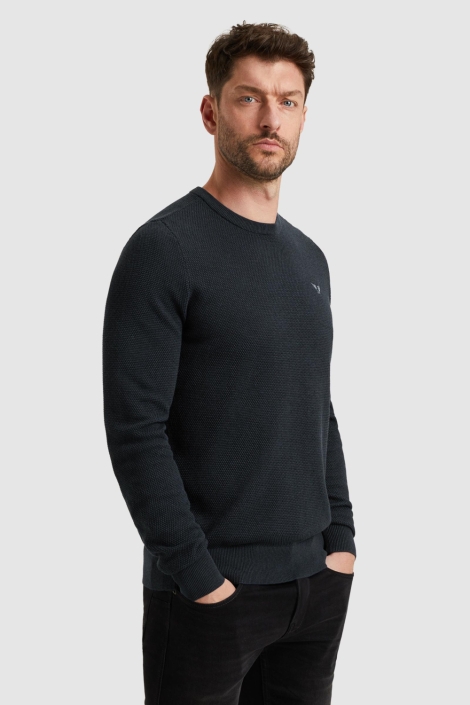 PME legend blauwe heren trui | Model zijaanzicht