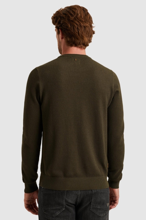 PME legend groene heren trui | Model achteraanzicht