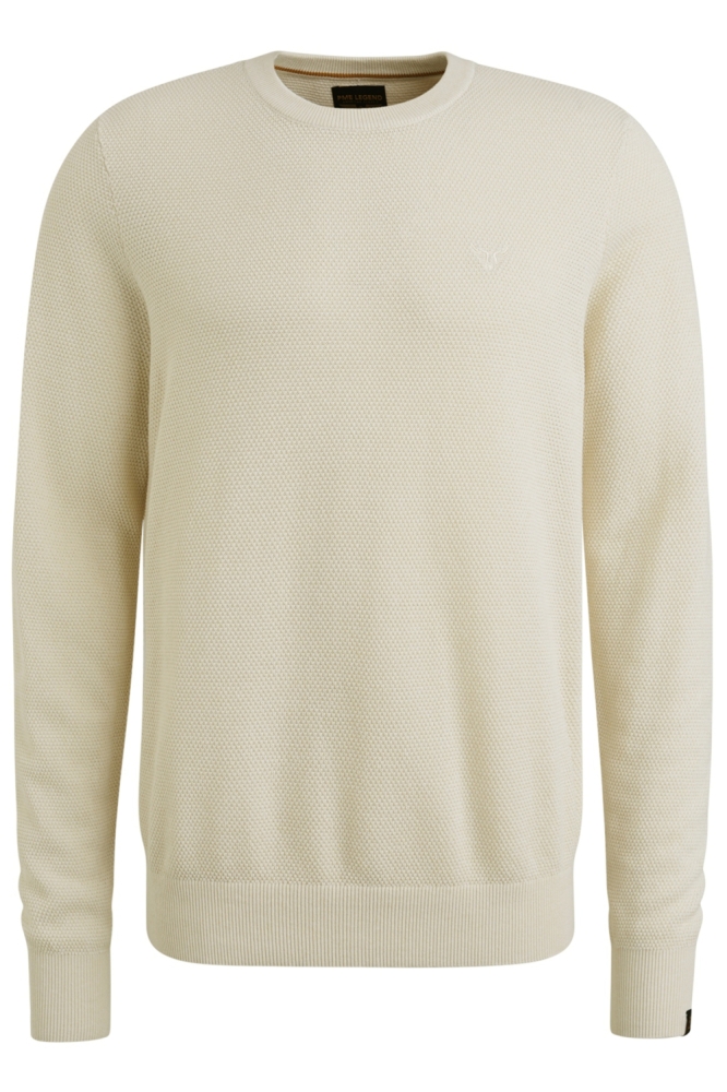 PME legend ecru heren trui | Vooraanzicht