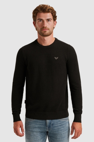 PME legend r-neck cotton modal Zwart