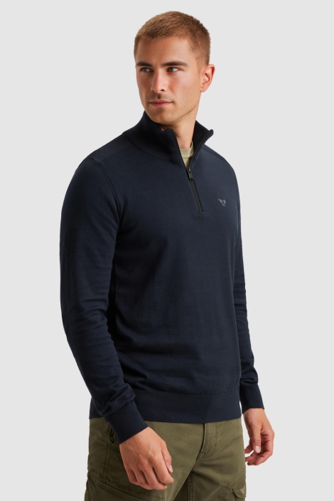 PME legend blauwe heren trui | Model zijaanzicht