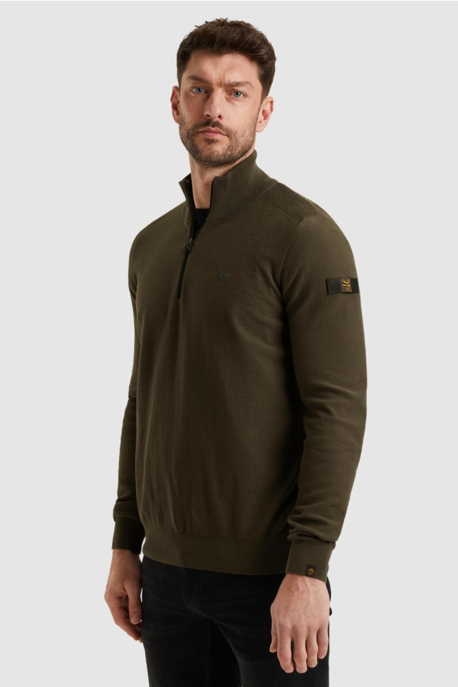 PME legend groene heren trui | Model zijaanzicht