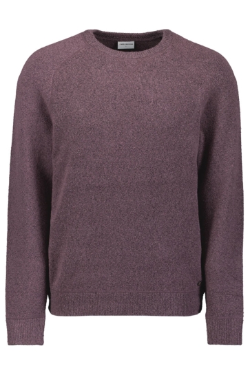 NO-EXCESS Trui RONDE HALS TRUI IN WOLBLEND MET MELANGE 29210822 Dark Wine