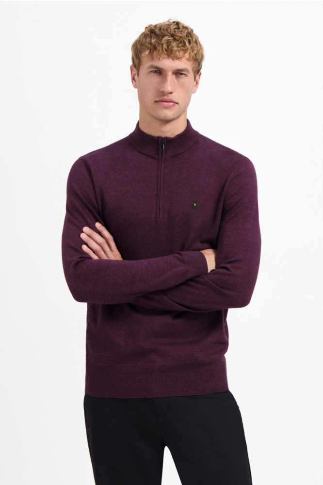 NO-EXCESS paarse heren trui | Model vooraanzicht