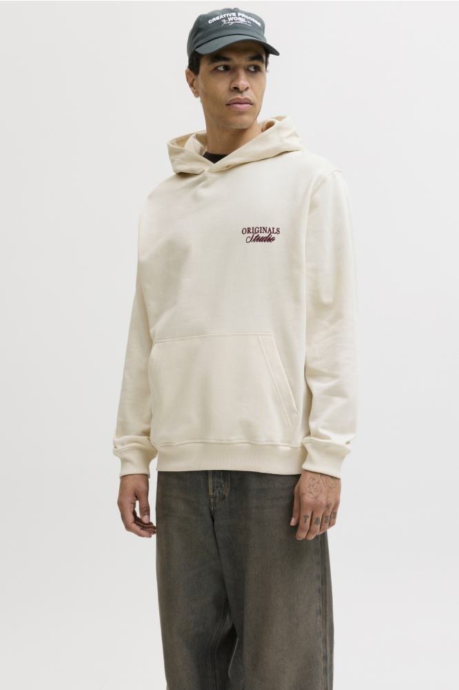 Jack & Jones beige heren sweater | Model vooraanzicht