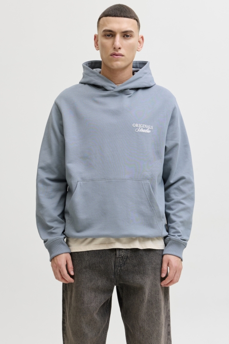 Jack & Jones blauwe heren sweater | Model vooraanzicht