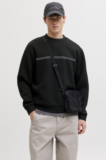 Jack & Jones jcofusion scuba sweat crew neck Zwart