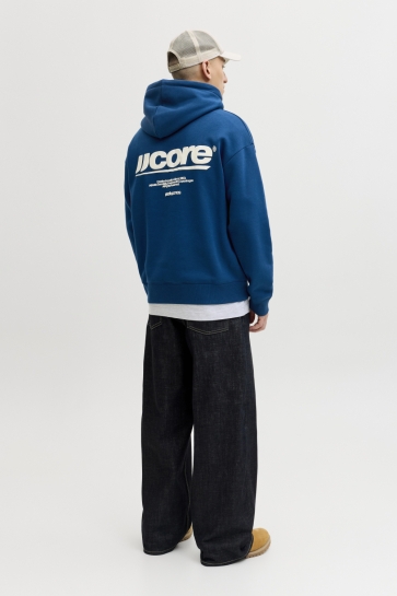 Jack & Jones jcoclub backprint sweat hood Blauw