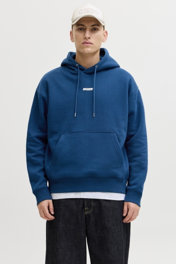 Jack & Jones JCOCLUB BACKPRINT SWEAT HOOD 12290977 POSEIDON