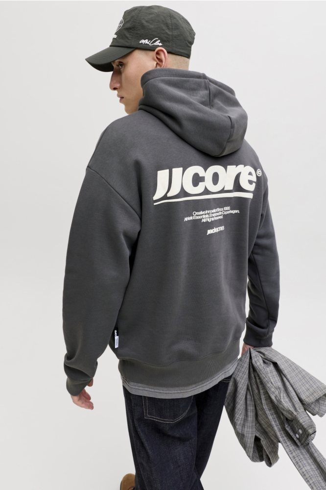 Jack & Jones grijze heren sweater | Model achteraanzicht