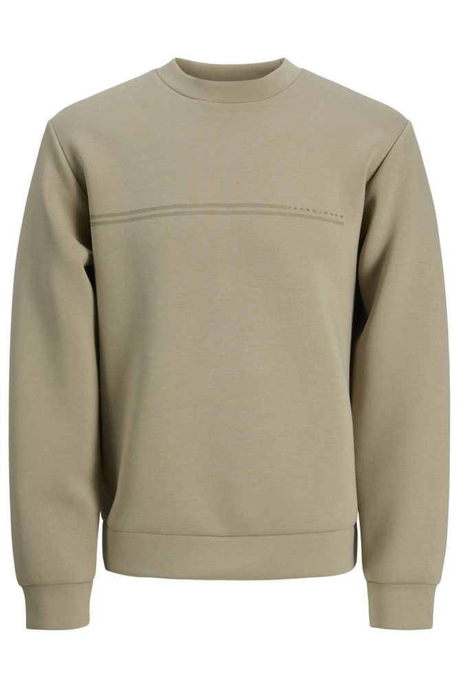 Jack & Jones beige heren trui | Vooraanzicht