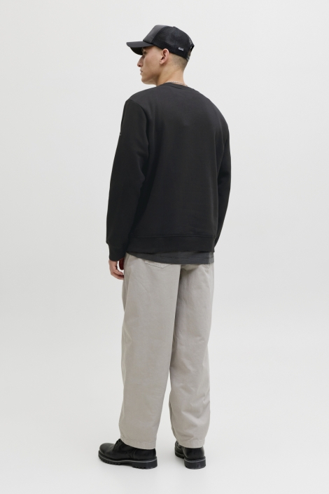 Jack & Jones zwarte heren sweater | Model achteraanzicht