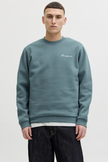 Jack & Jones JCODUST SCRIPT SWEAT CREW NECK 12299521 NORTH ATLANTIC