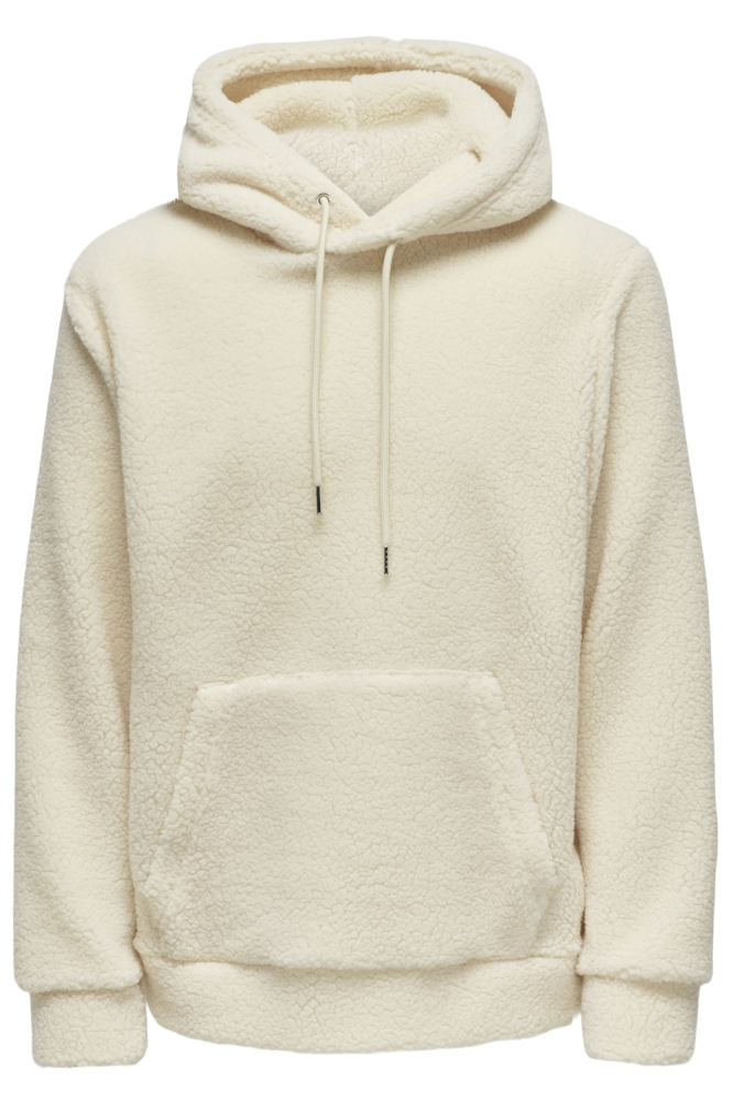 Only & Sons beige heren sweater | Vooraanzicht