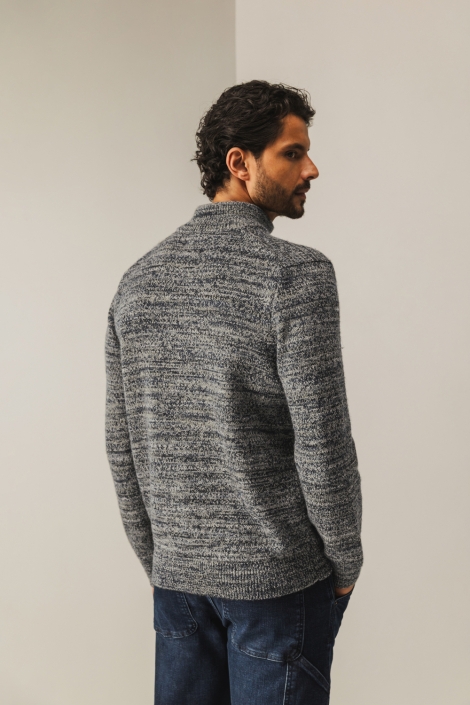 State of Art blauwe heren trui | Model achteraanzicht