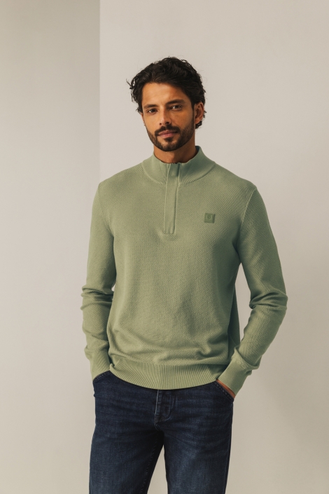 State of Art groene heren trui | Model vooraanzicht