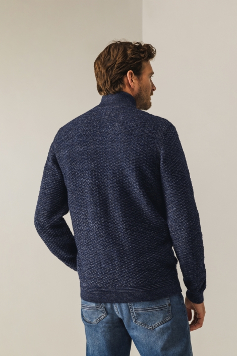 State of Art blauwe heren vest | Model achteraanzicht