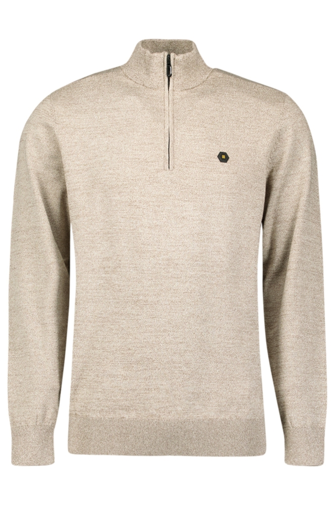 NO-EXCESS beige heren trui | Vooraanzicht