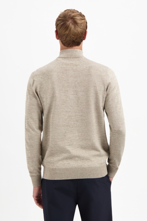 NO-EXCESS beige heren trui | Model achteraanzicht