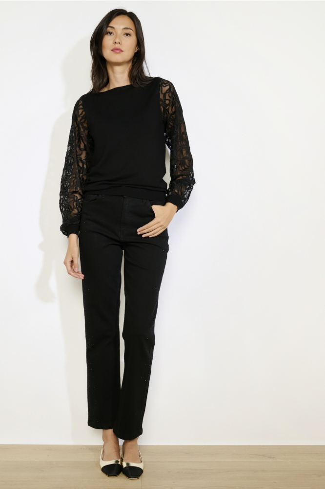 LolaLiza zwarte dames trui | Model