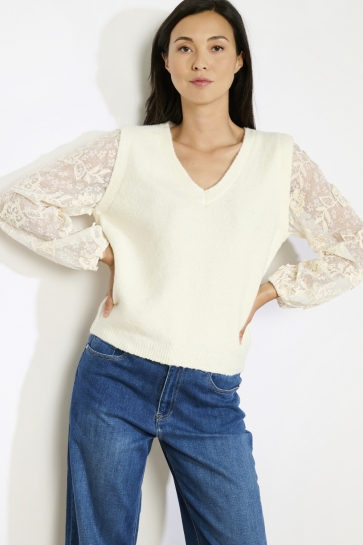 LolaLiza Trui N SLEEVE 04006976 Vanilla White