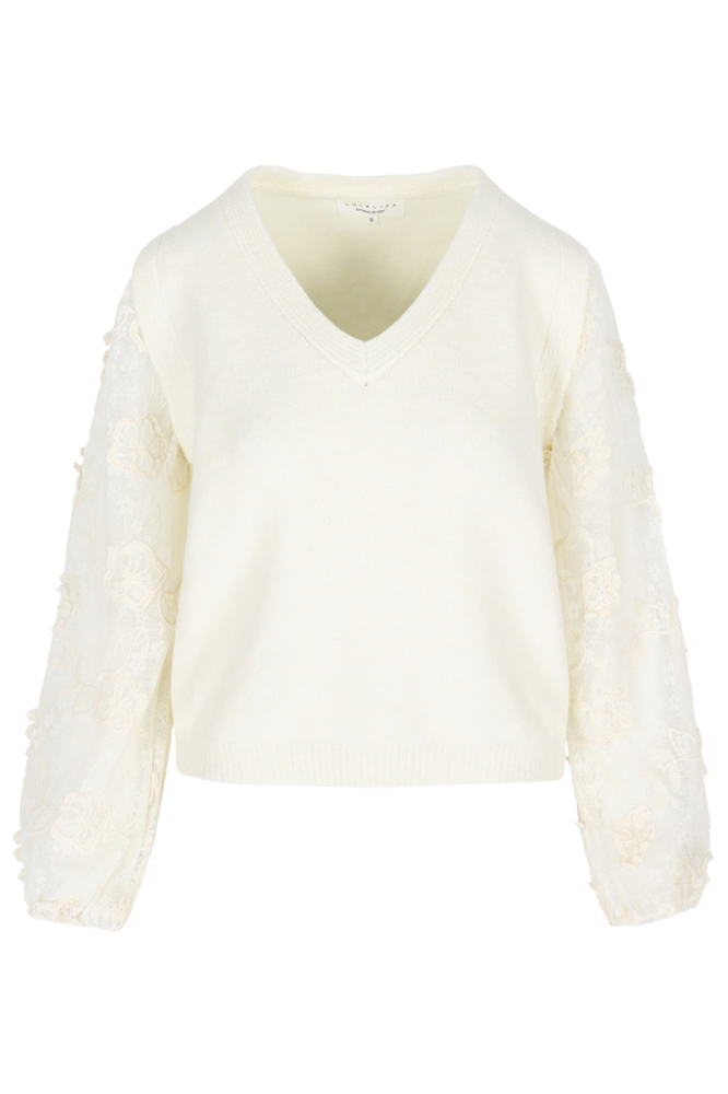 LolaLiza beige dames trui | Vooraanzicht