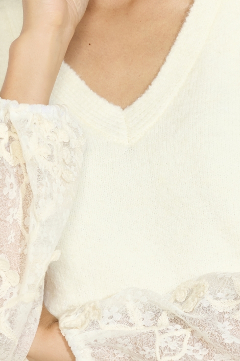 LolaLiza beige dames trui | Close up