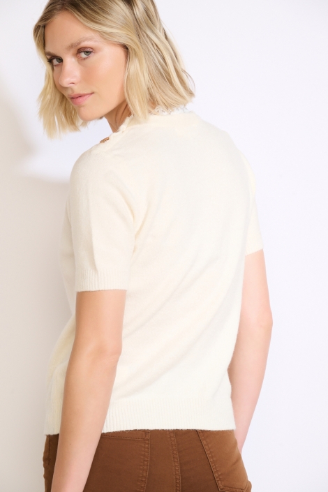 LolaLiza beige dames trui | Model achteraanzicht