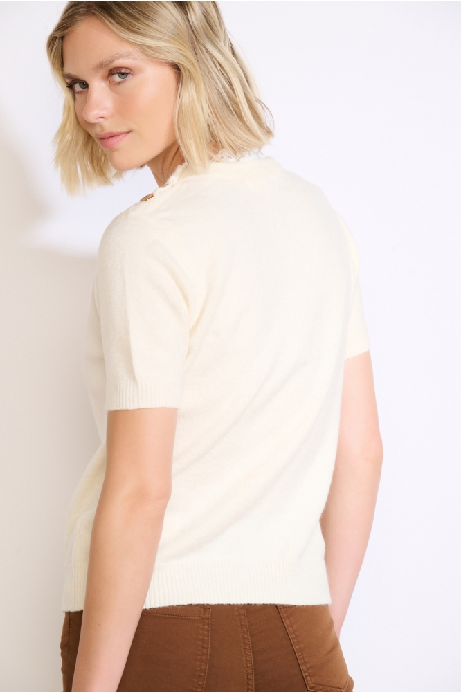 LolaLiza beige dames trui | Model achteraanzicht