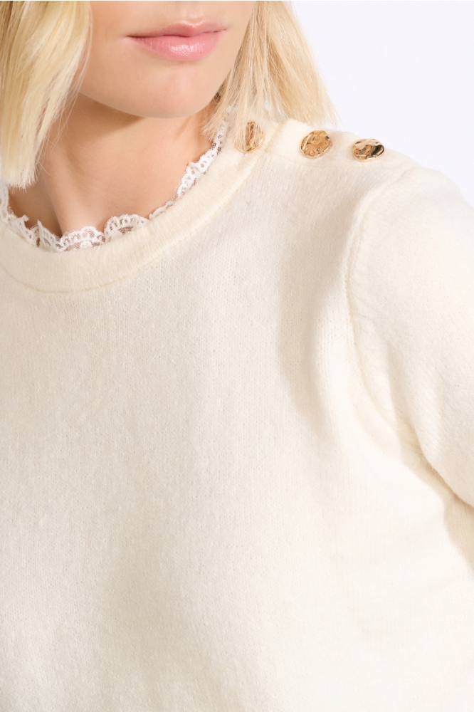 LolaLiza beige dames trui | Close up