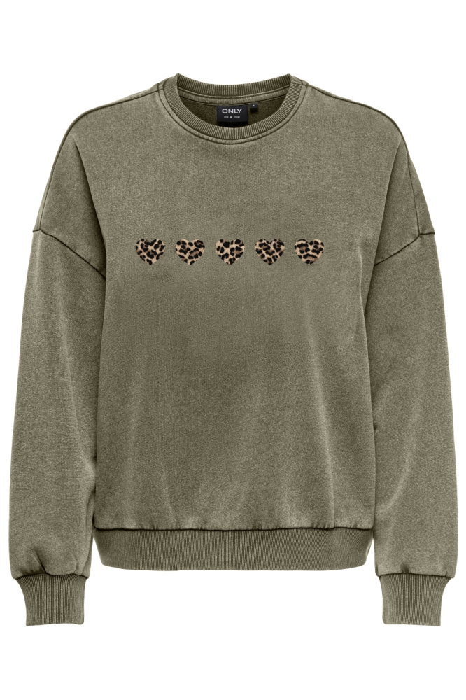 Only groene dames sweater | Vooraanzicht