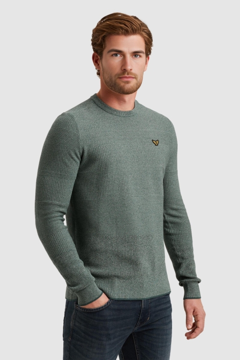 PME legend blauwe heren trui | Model vooraanzicht