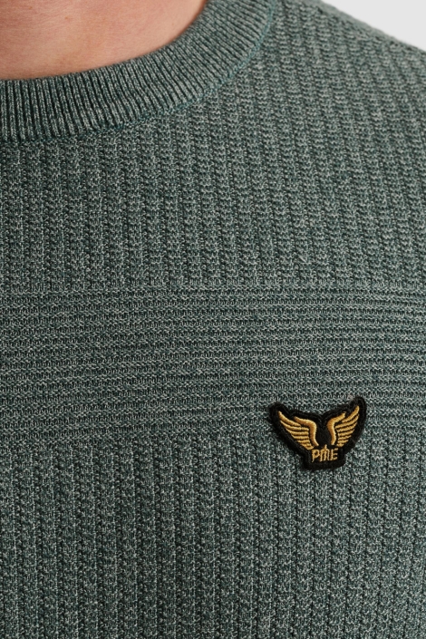 PME legend blauwe heren trui | Close up