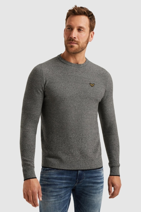 PME legend blauwe heren trui | Model vooraanzicht