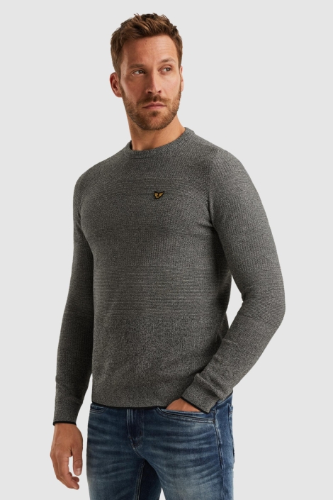 PME legend blauwe heren trui | Model zijaanzicht